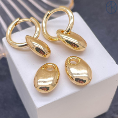 Подвеска бублик, цвет золото 14х10 мм