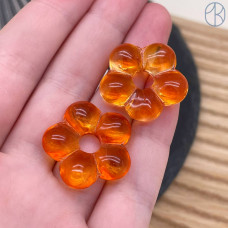 Подвеска бублик цветок №1 оранжевый 24 мм