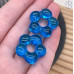 Подвеска бублик цветок №1 синий 24 мм