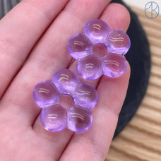 Подвеска бублик цветок №1 сиреневый 24 мм