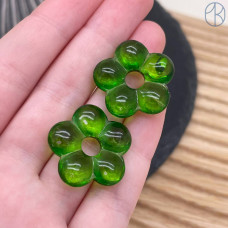 Подвеска бублик цветок №1 светло-зеленый 24 мм