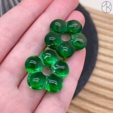 Подвеска бублик цветок №1 темно-зеленый 24 мм