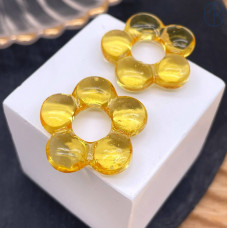 Подвеска бублик цветок №1 темно-желтый 24 мм