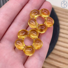 Подвеска бублик цветок №1 темно-желтый 24 мм