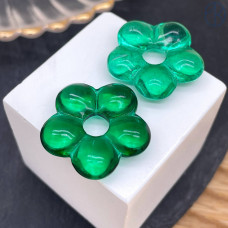 Подвеска бублик цветок №1 зеленый 24 мм