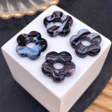 Подвеска бублик цветок бело-сиреневый №1 16 мм