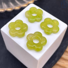 Подвеска бублик цветок бело-желтый 16 мм