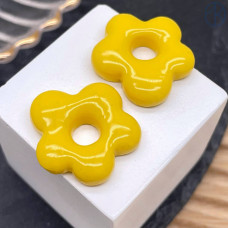 Подвеска-бублик цветок желтый ~ 22 мм