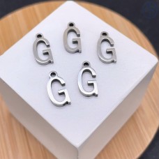 Подвеска буква G сталь 12 мм, цвет серебро
