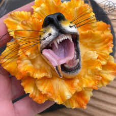 Подвеска/булавка цветок и мордочка №2 ~ 8 см Подвеска/булавка цветок и мордочка №2 ~ 8 см