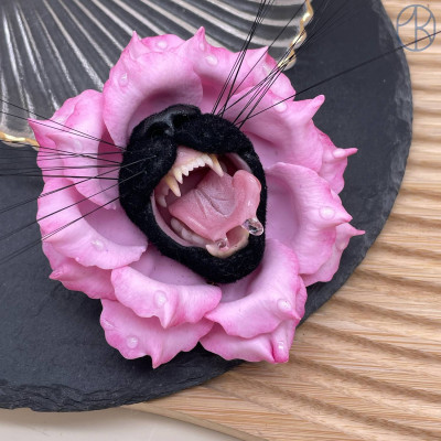 Подвеска/булавка цветок и мордочка ~ 8 см