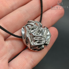 Подвеска бусина сердце, цвет серебро 26 мм