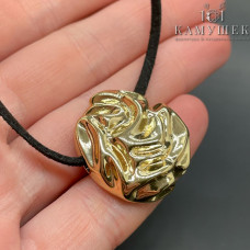 Подвеска бусина сердце, цвет золото 26 мм