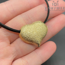 Подвеска бусина сердце, цвет золото