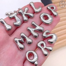 Подвеска-бусина сталь буква Y, цвет серебро 18 мм