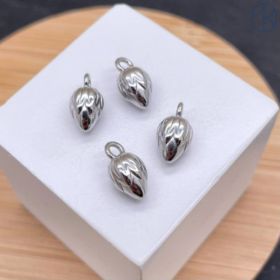 Подвеска бутон сталь 8 мм, цвет серебро 