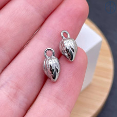 Подвеска бутон сталь 8 мм, цвет серебро 