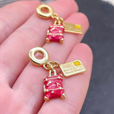 Подвеска чемодан, открытка №1 цвет золото 18 мм 