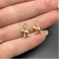 Подвеска черепаха, цвет золото 13х10 мм