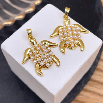 Подвеска черепаха майорка, цвет золото 22 мм 