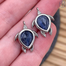 Подвеска черепаха огранка содалит, цвет серебро 15 мм