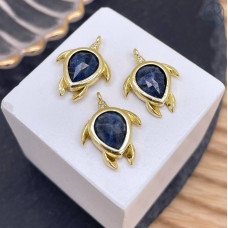 Подвеска черепаха огранка содалит, цвет золото 15 мм