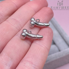 Подвеска член, цвет серебро 17х8 мм