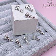 Подвеска член, цвет серебро 17х8 мм