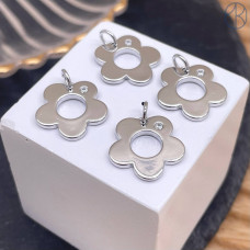 Подвеска цветок циркон, цвет серебро 15 мм 