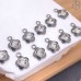 Подвеска цветок циркон сталь 7 мм, цвет серебро