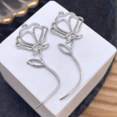 Подвеска цветок, цвет серебро 38 мм