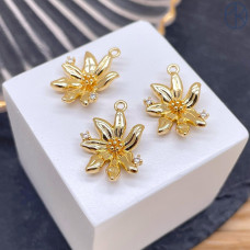 Подвеска цветок, цвет золото 16 мм 