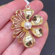 Подвеска цветок, цвет золото 37 мм