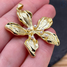 Подвеска цветок, цвет золото 38 мм