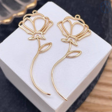 Подвеска цветок, цвет золото 38 мм