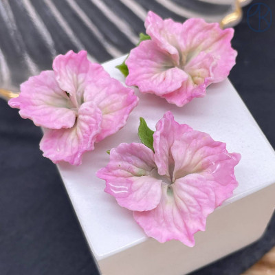 Подвеска цветок розовый, цвет серебро ~ 24 мм