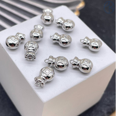 Подвеска денежный мешок, цвет серебро 8 мм