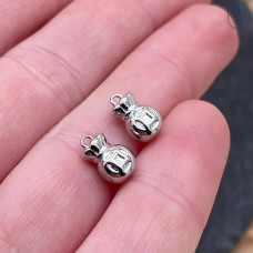 Подвеска денежный мешок, цвет серебро 8 мм