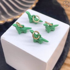 Подвеска динозавр эмаль, цвет золото 12 мм