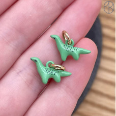 Подвеска динозавр эмаль, цвет золото 12 мм