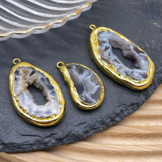 Подвеска Друза Агата, цвет золото ~ 25-40 мм