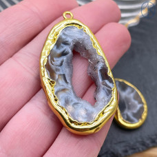 Подвеска Друза Агата, цвет золото ~ 25-40 мм