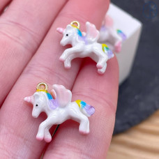 Подвеска единорог, цвет золото 18х15 мм 