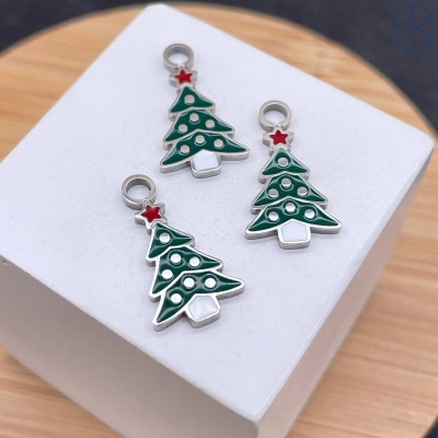 Подвеска елочка сталь 14 мм, цвет серебро 