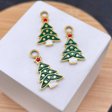 Подвеска елочка сталь 14 мм, цвет золото 18К 