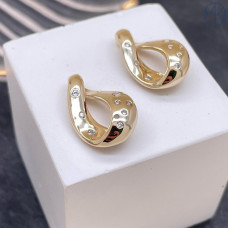 Подвеска фриформ цирконы, цвет золото 19х12 мм