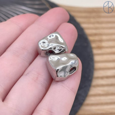 Подвеска фриформ, цвет серебро 15 мм 
