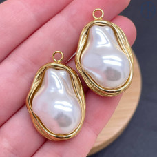 Подвеска фриформ майорка сталь 26 мм, цвет золото 18К