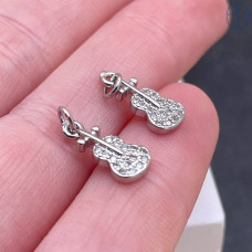 Подвеска гитара, цвет серебро 13х6 мм 