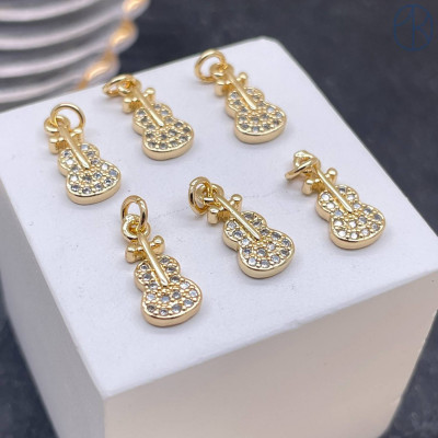 Подвеска гитара, цвет золото 13х6 мм 